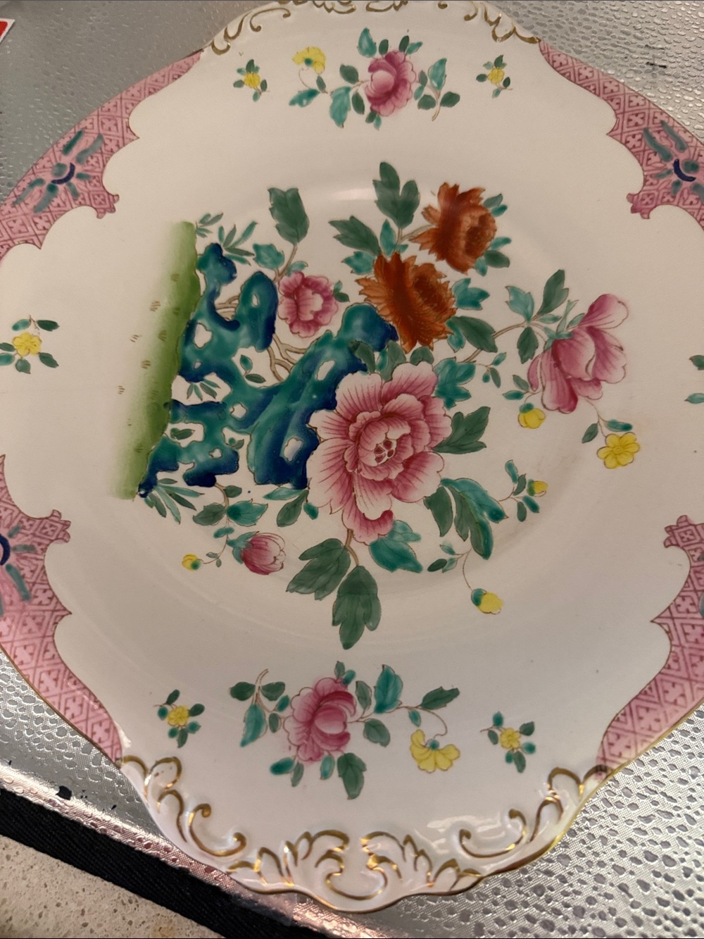 Antique Dresden Style PrettyPorcelain Hand Painted Serving Platter